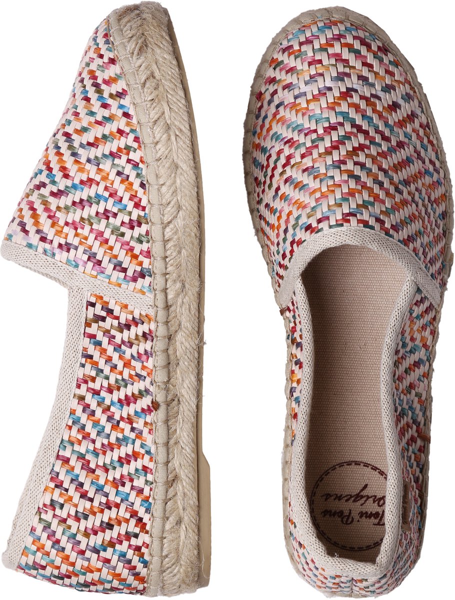 Platte espadrilles voor dames van raffia | ALMA-MS