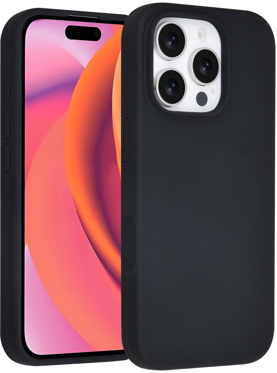TUNIQ telefoonhoesje voor Apple iPhone 16 Pro - Siliconen backcover - Zwart