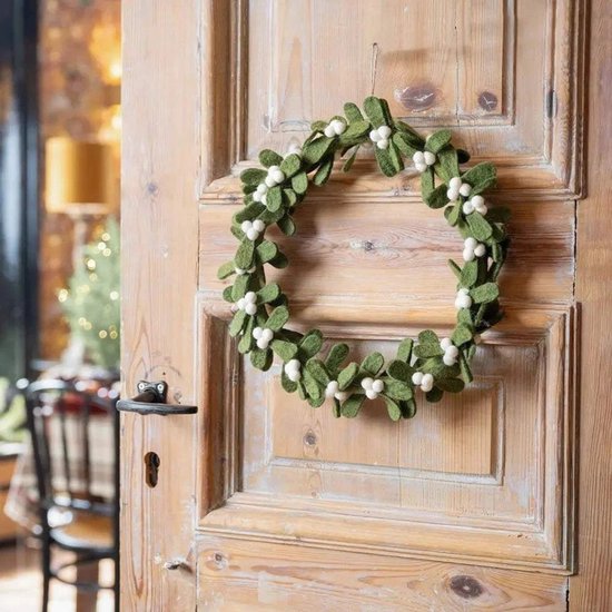 Mistletoe Kerstkrans - — afbeelding 2