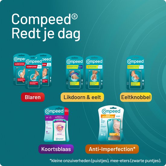 Compeed Blarenpleisters mixpack - blarenpleisters bieden directe pijnverlichting, snellere genezing - diverse groottes voor verschillende soorten blaren. - 10 stuks