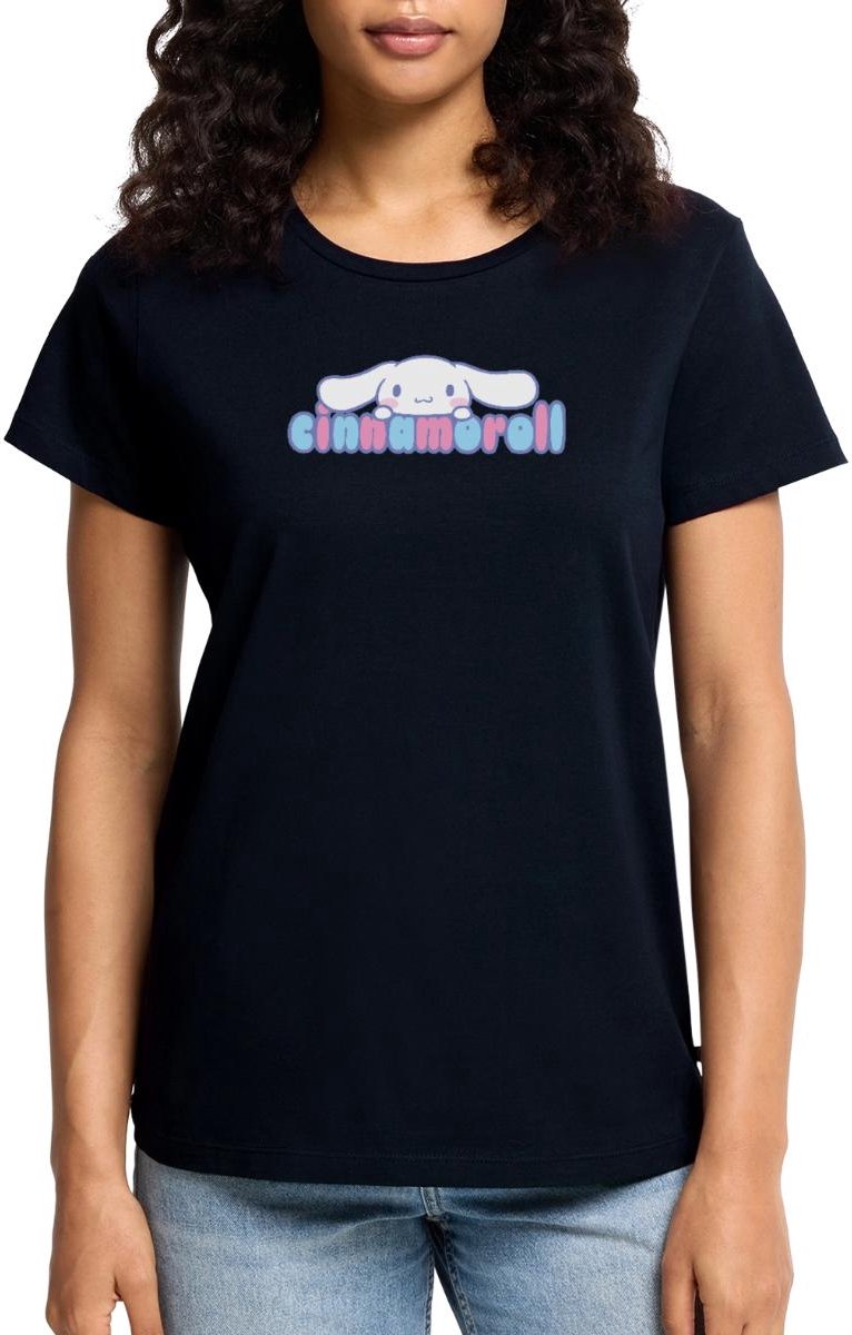 Cinnamoroll Gluurt Over De Letters Premium T Shirt Dames