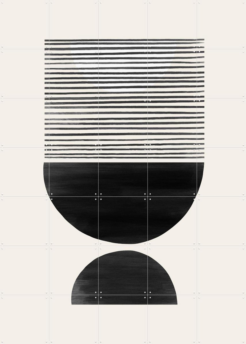 IXXI Modern Mid Century, Bohomadic Studio - 100 x 140 cm - Gratis ophangtool - Grote wanddecoratie en posters - Geometrische Kunst, Minimalisme