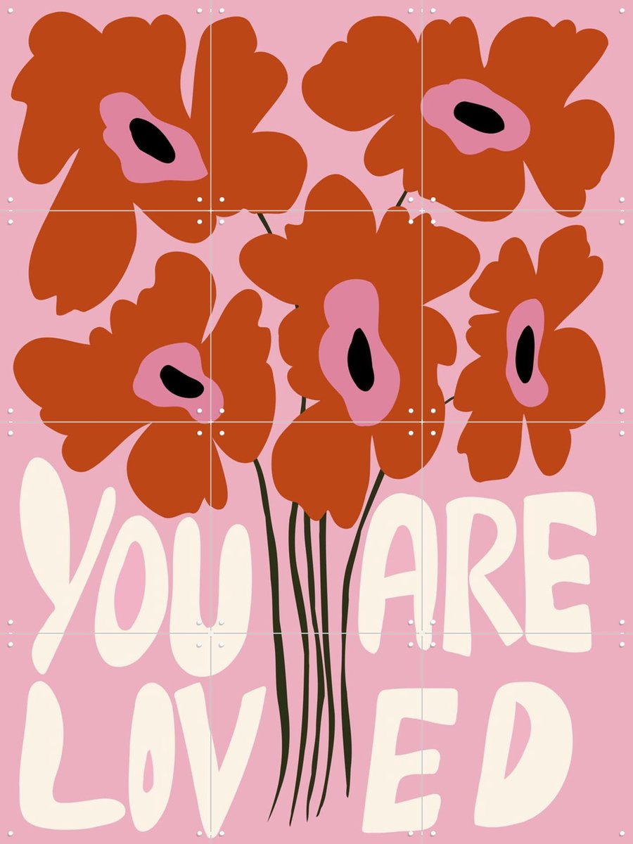 IXXI You Are Loved, Miho Art Studio & Various - 60 x 80 cm - Gratis ophangtool - Grote wanddecoratie en posters - Pop art, Illustraties, Grafisch