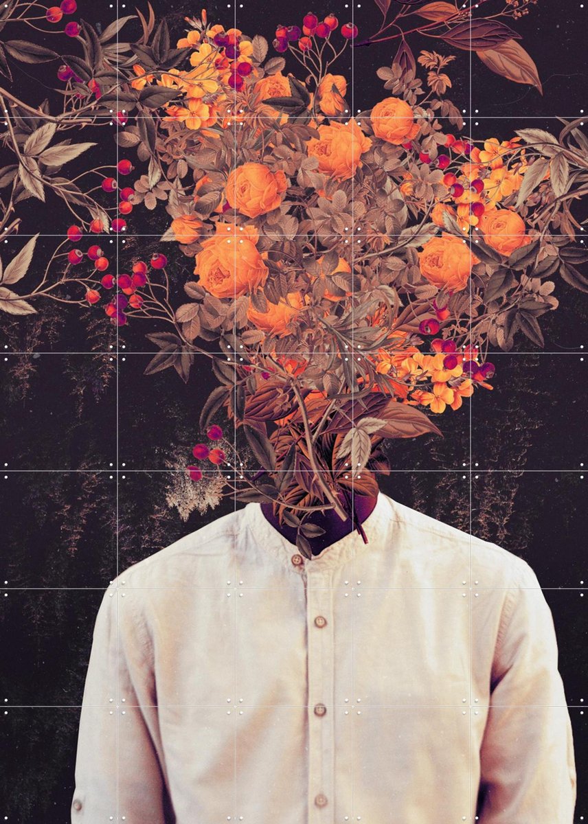 IXXI Bloom, Frank Moth - 100 x 140 cm - Gratis ophangtool - Grote wanddecoratie en posters - Surrealisme, Digitale Kunst, Gemengde Technieken