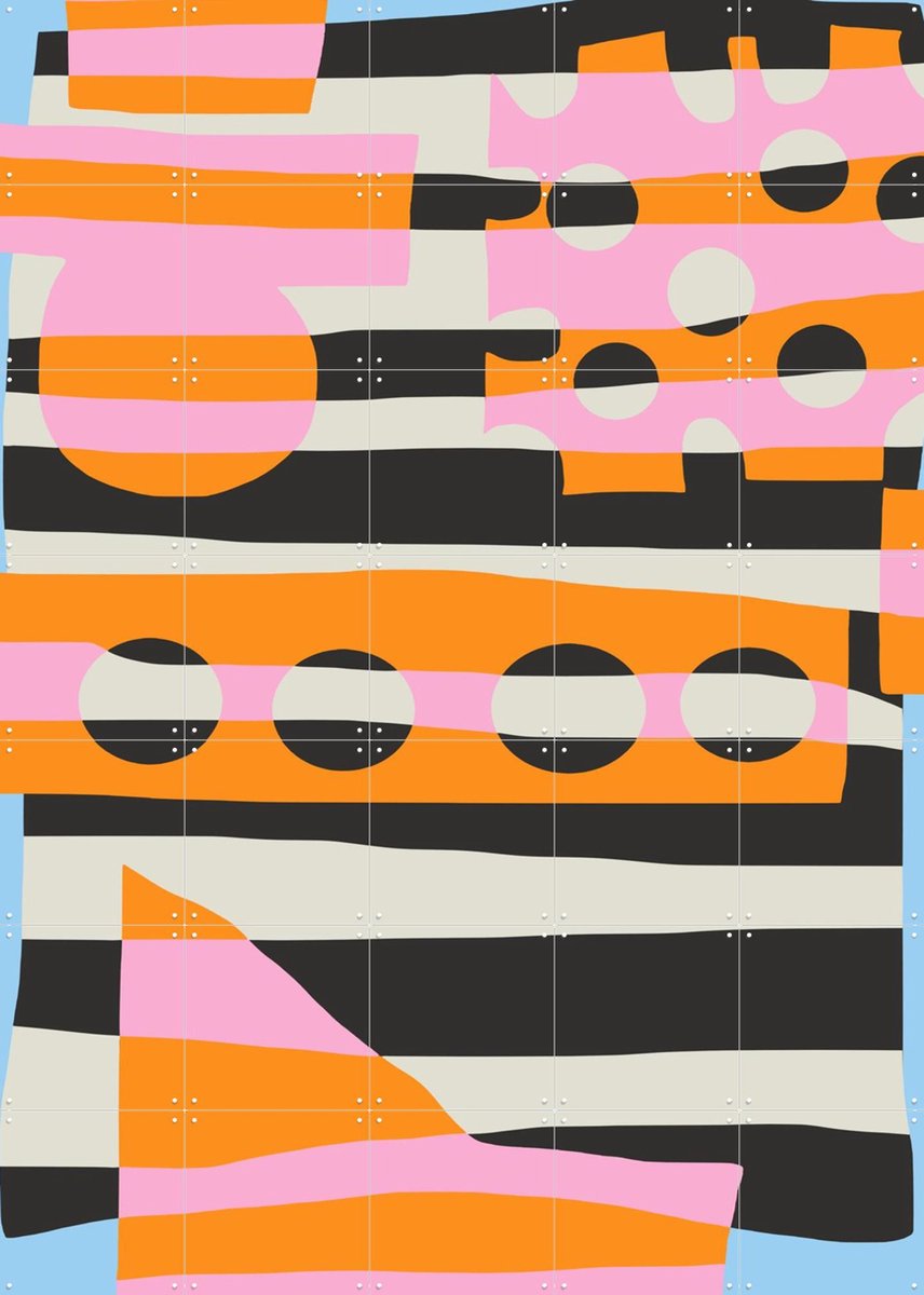 IXXI Abstract Stripe - Collage 6, Little Dean & Various - 100 x 140 cm - Gratis ophangtool - Grote wanddecoratie en posters - Strepen, Grafisch