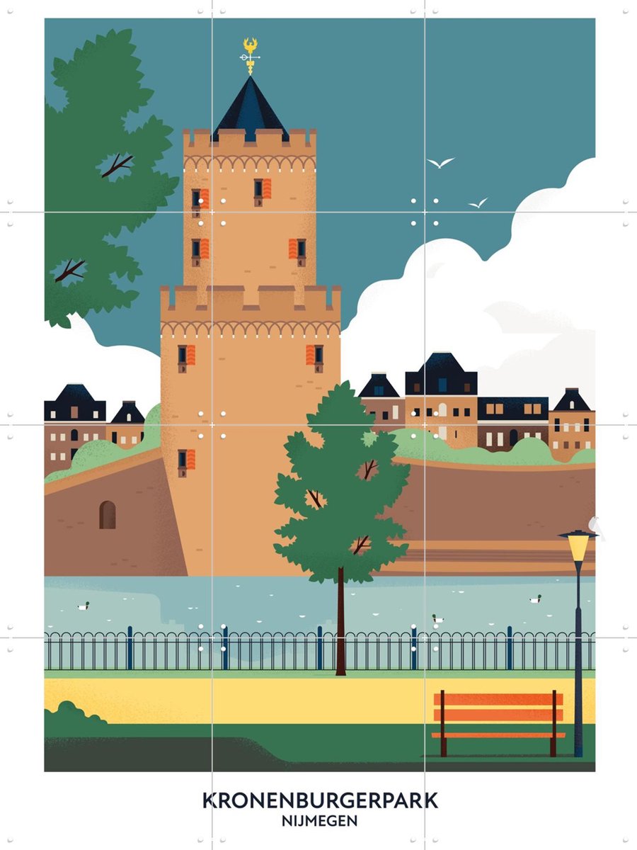IXXI Kronenburgerpark, Studio Kars + Boom & Design Podium Nijmegen - 60 x 80 cm - Gratis ophangtool - Grote wanddecoratie en posters - Kleurrijk