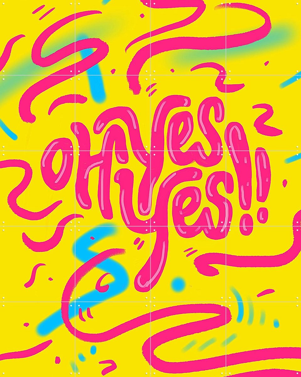 IXXI Oh Yes Oh Yes, Pop-art by Tadej - 80 x 100 cm - Gratis ophangtool - Grote wanddecoratie en posters - Grafisch Ontwerp, Illustraties, Kleurrijk