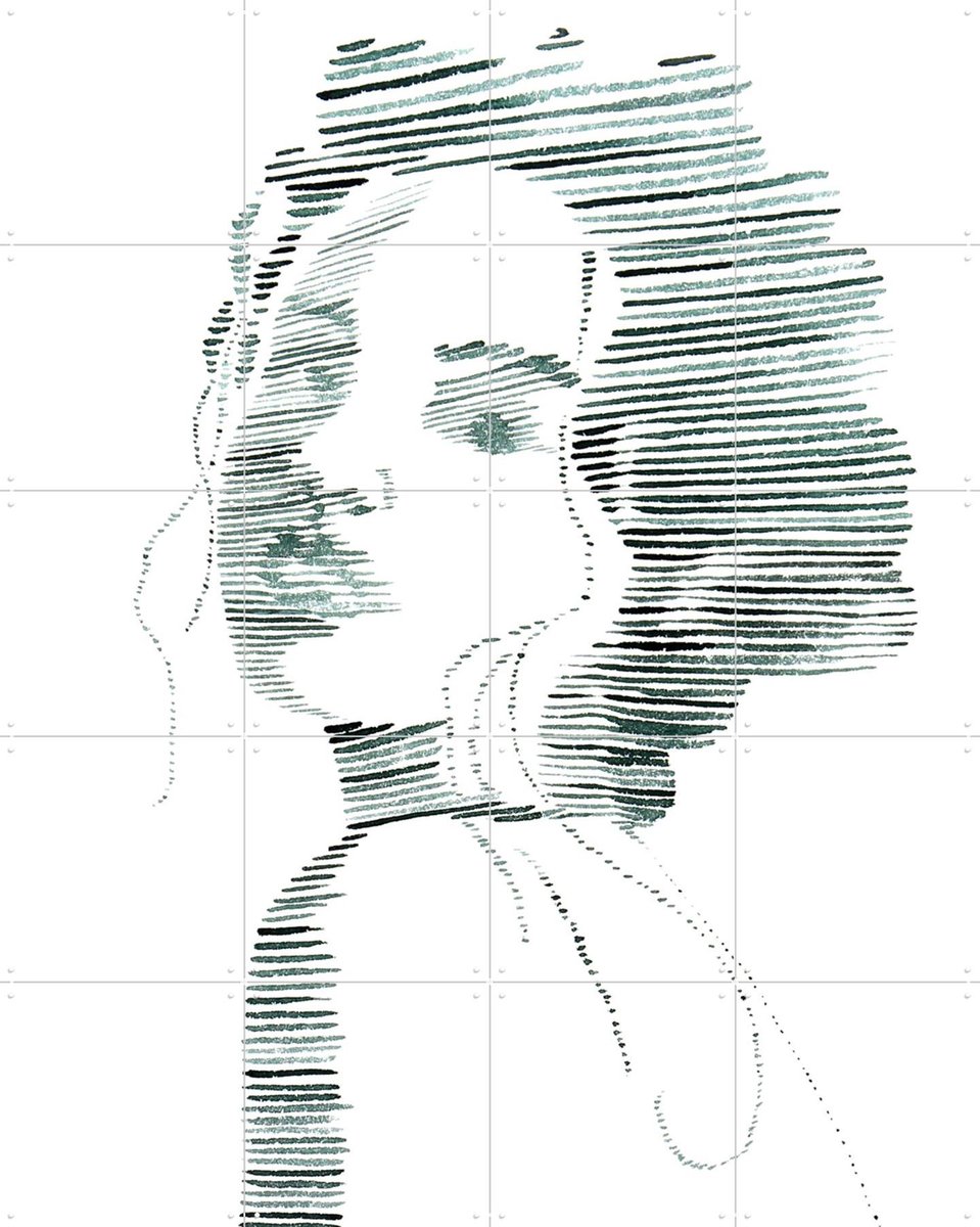 IXXI Faded love, Natalie Bruns - 80 x 100 cm - Gratis ophangtool - Grote wanddecoratie en posters - Line art, Minimalisme, Illustraties, Woonkamer