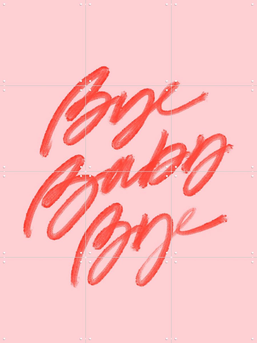 IXXI Bye Baby Bye, Cocorrina - 60 x 80 cm - Gratis ophangtool - Grote wanddecoratie en posters - Kleurrijk, Illustraties, Typografie, Speels, Grafisch