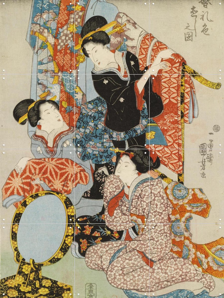 IXXI The Wedding Colour Alteration Ceremony, Utagawa Kuniyoshi & Victoria and Albert Museum - 60 x 80 cm - Gratis ophangtool - Grote wanddecoratie en