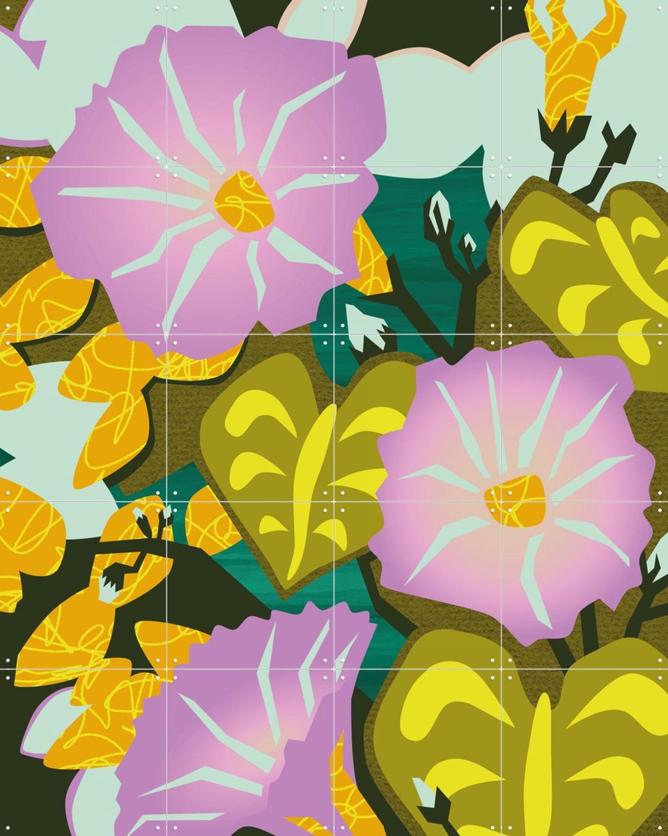 IXXI Morning Glory, Megan Gallagher - 80 x 100 cm - Gratis ophangtool - Grote wanddecoratie en posters - Kleurrijk, Digitale Kunst, Illustraties