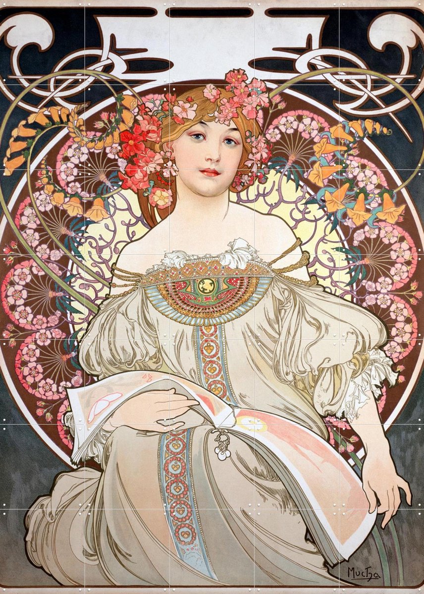 IXXI Calendar Illustration 1896, Bridgeman Images - 100 x 140 cm - Gratis ophangtool - Grote wanddecoratie en posters - Art Nouveau, Vintage