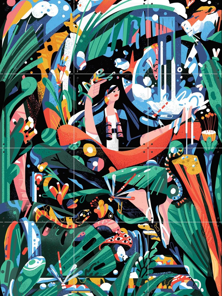 IXXI Jungle 1, Studio Muti - 60 x 80 cm - Gratis ophangtool - Grote wanddecoratie en posters - Kleurrijk, Illustraties, Pop art, Digitale Kunst