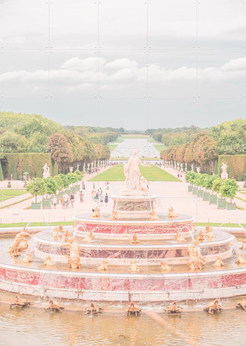 IXXI Versailles Gardens Fountain, Pati Photography - 100 x 140 cm - Gratis ophangtool - Grote wanddecoratie en posters - Klassiek, Fotografie, Gang