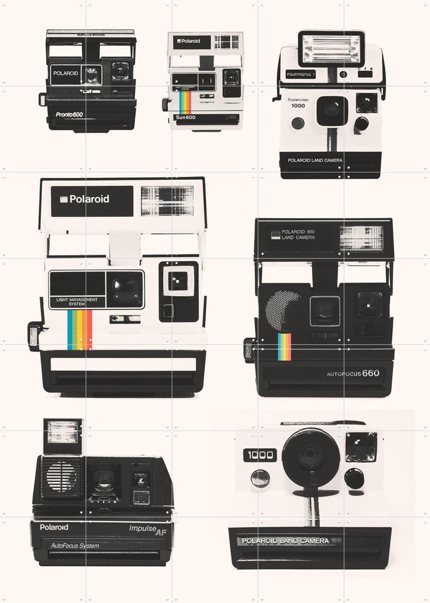 IXXI Instant Camera Collection, Florent Bodart - 100 x 140 cm - Gratis ophangtool - Grote wanddecoratie en posters - Illustraties, Fotografie