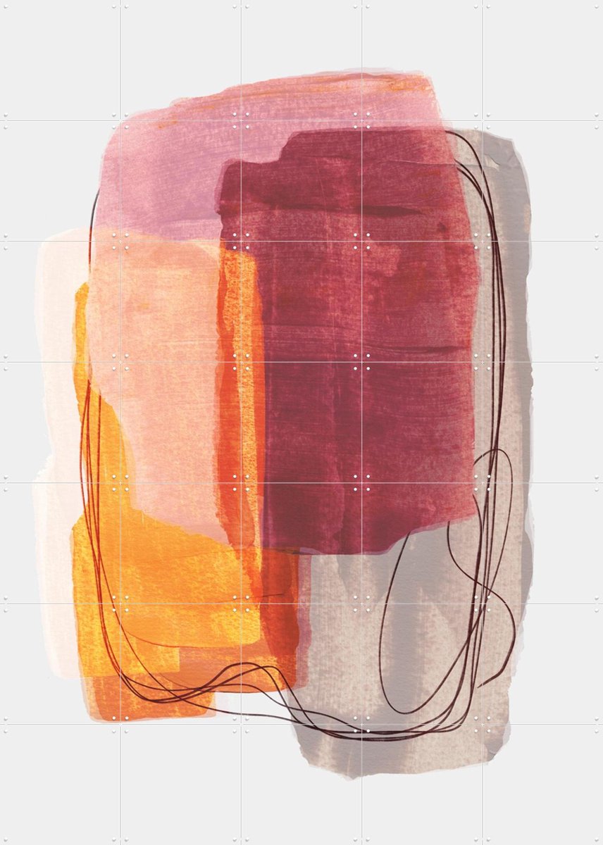 IXXI Abstract Brush Strokes 51, Mareike Böhmer - 100 x 140 cm - Gratis ophangtool - Grote wanddecoratie en posters - Kwaststreken, Kleurrijk