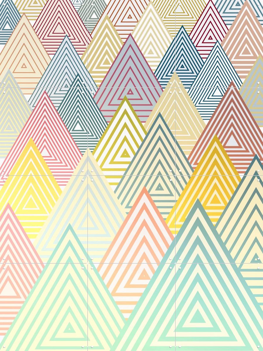 IXXI Pastel Mountains, Angelo Cerantola - 60 x 80 cm - Gratis ophangtool - Grote wanddecoratie en posters - Digitale Kunst, Illustraties, Geometrische