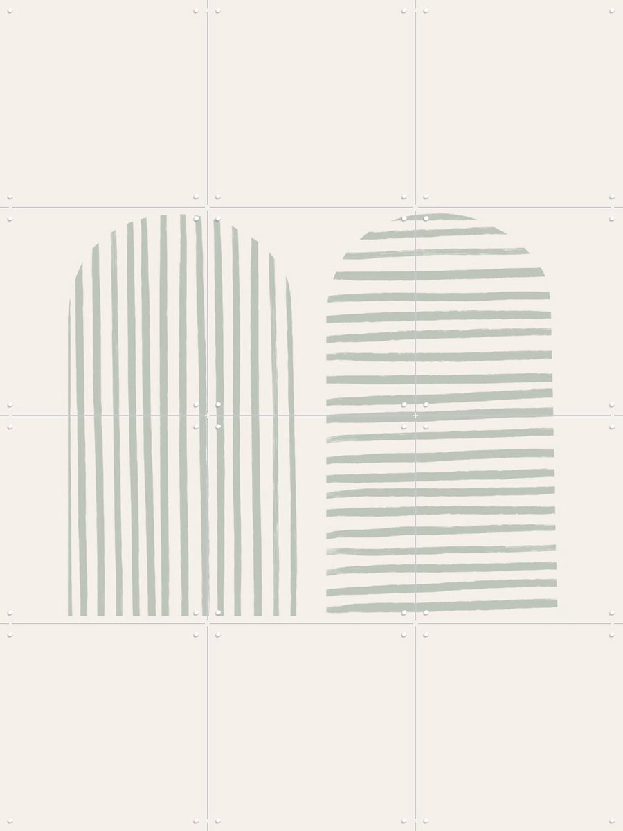 IXXI Striped Arches, Bohomadic Studio - 60 x 80 cm - Gratis ophangtool - Grote wanddecoratie en posters - Line art, Minimalisme, Strepen