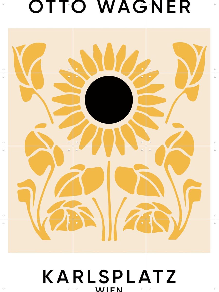 IXXI Karlsplatz Wien, Florent Bodart - 60 x 80 cm - Gratis ophangtool - Grote wanddecoratie en posters - Illustraties, Geometrische Kunst, Vintage