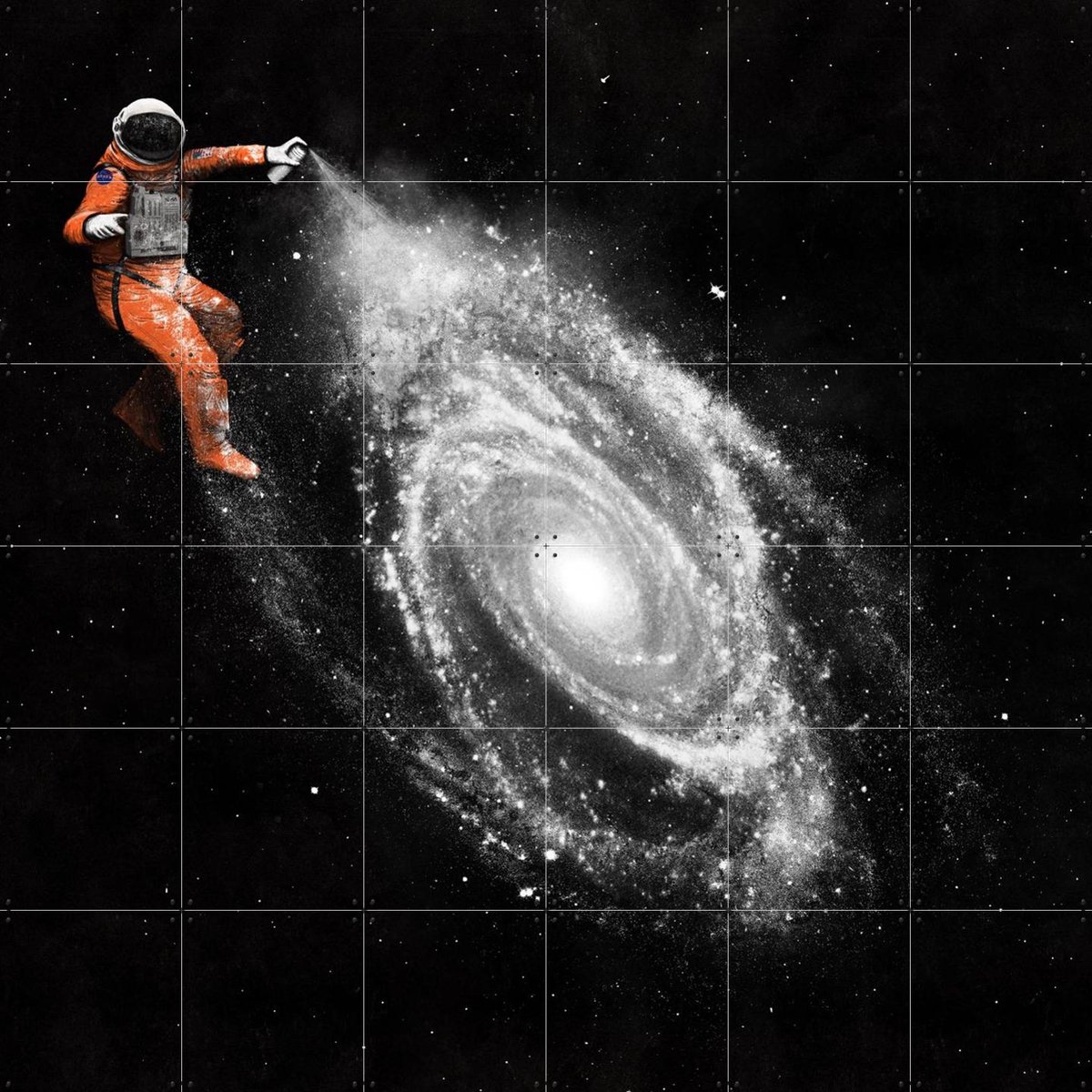 IXXI Space Art, Florent Bodart - 120 x 120 cm - Gratis ophangtool - Grote wanddecoratie en posters - Surrealisme, Digitale Kunst, Pop art