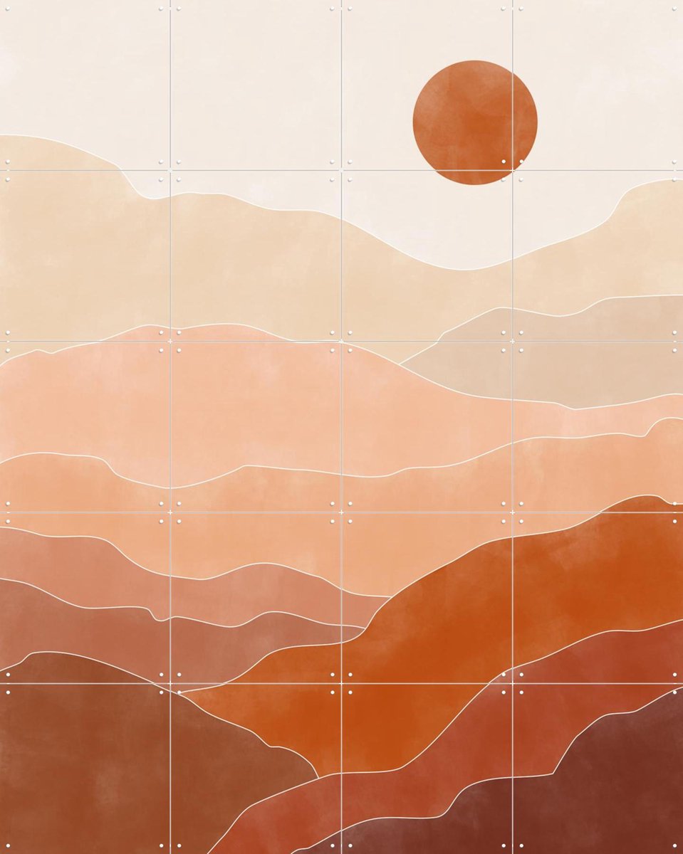 IXXI Desert Sun Rise, Elena Ristova & Various - 80 x 100 cm - Gratis ophangtool - Grote wanddecoratie en posters - Abstract, Woonkamer, Slaapkamer