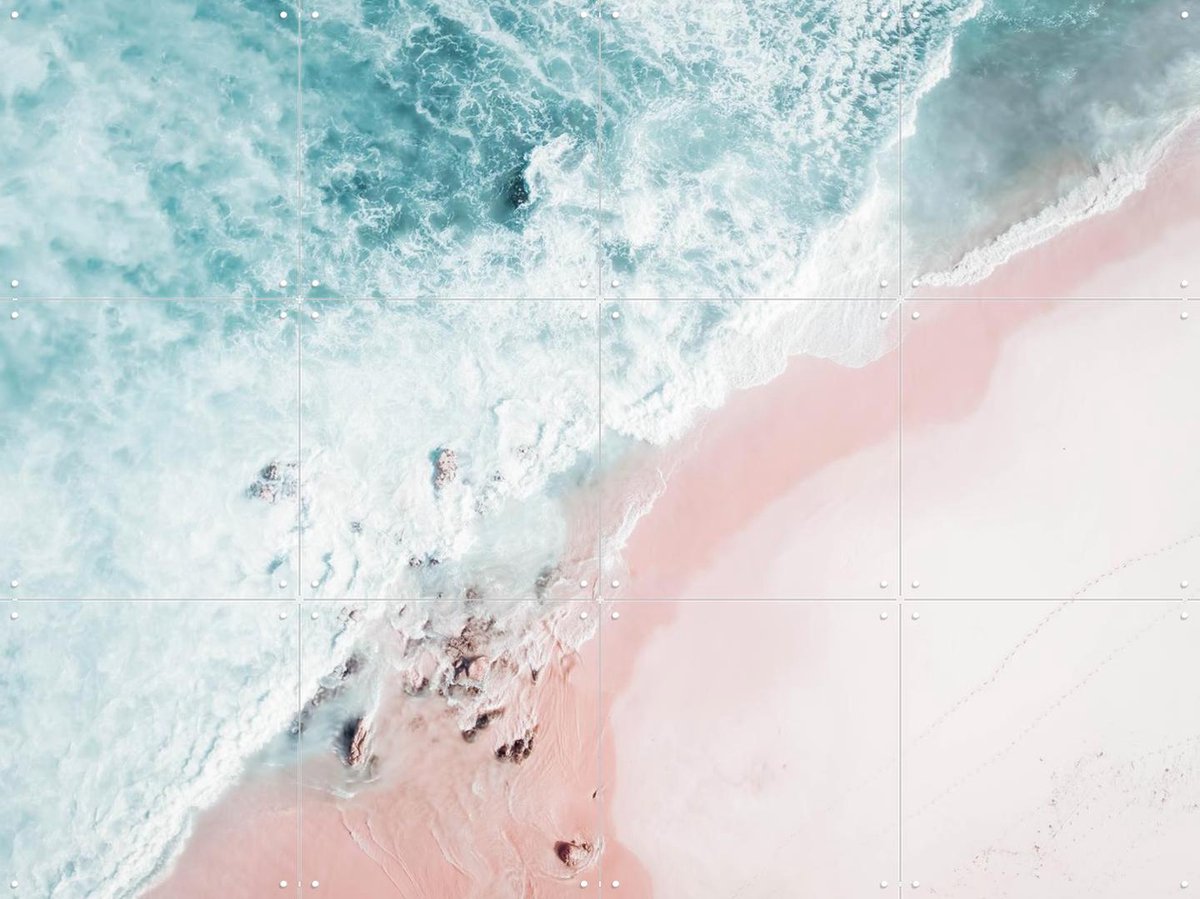 IXXI Aerial Ocean Swirl, Ingrid Beddoes - 80 x 60 cm - Gratis ophangtool - Grote wanddecoratie en posters - Kleurrijk, Fotografie, Slaapkamer