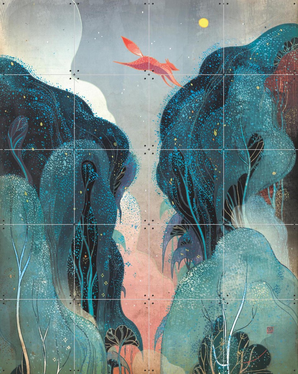 IXXI Leap, Victo Ngai - 80 x 100 cm - Gratis ophangtool - Grote wanddecoratie en posters - Grafisch Ontwerp, Illustraties, Slaapkamer, Woonkamer