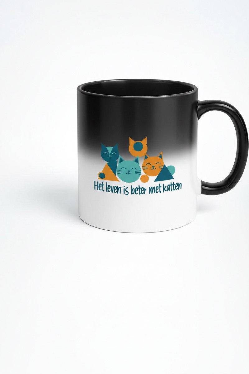Magische Mok - Het Leven is Beter met Katten - Verrassingsmok voor Kattenliefhebbers