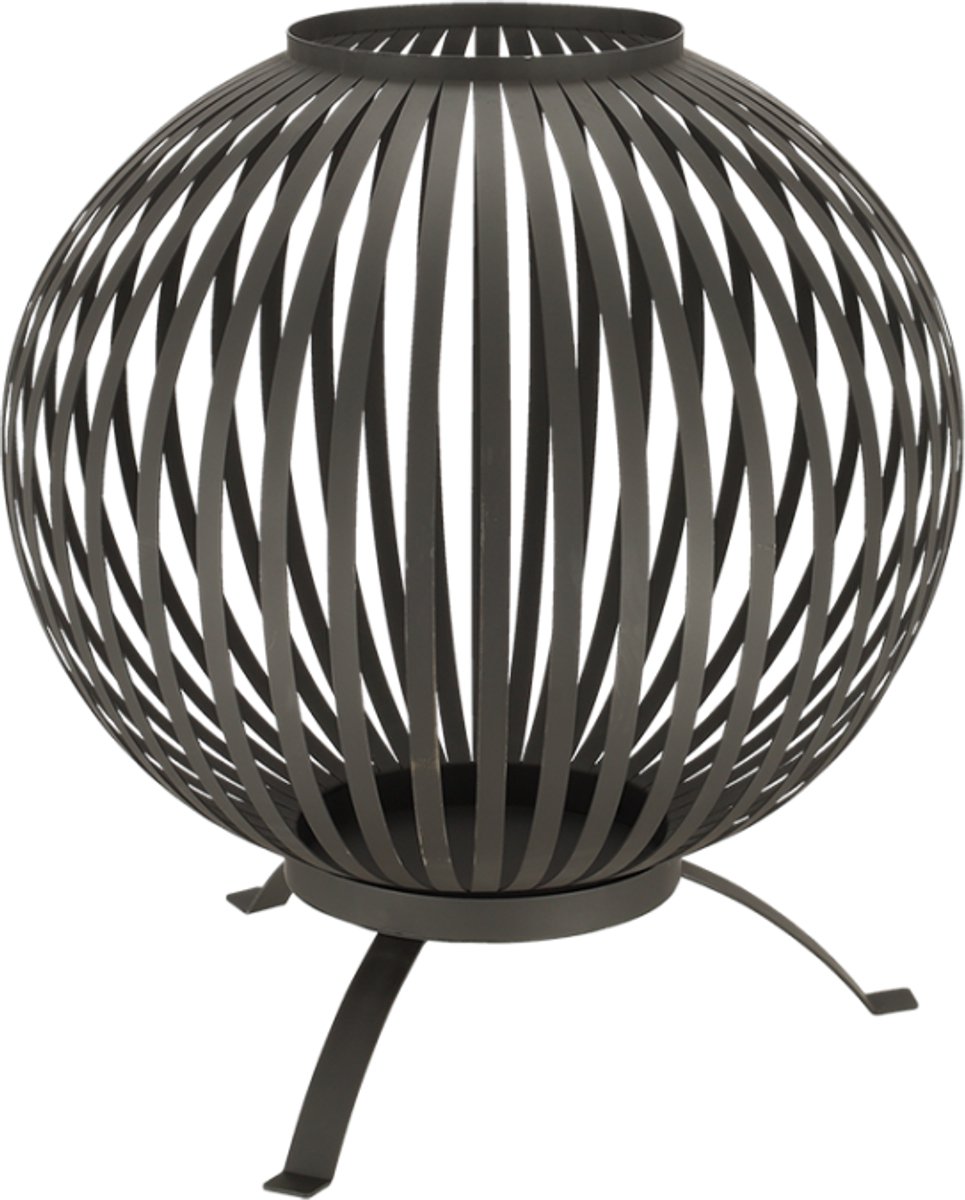 Esschert Design Boule de feu Rayures - Noir