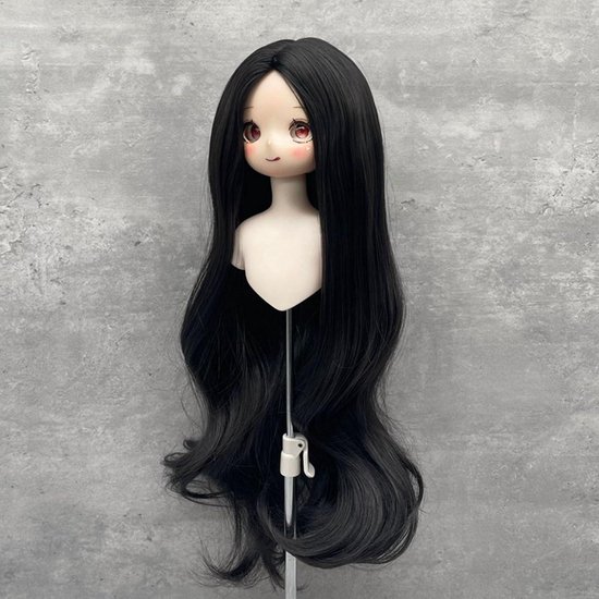 Poppenpruik voor 1/3 BJD-poppen, lang en krullend haar, doe-het-zelf poppenpruik met aanpasbare stijlen — afbeelding 3