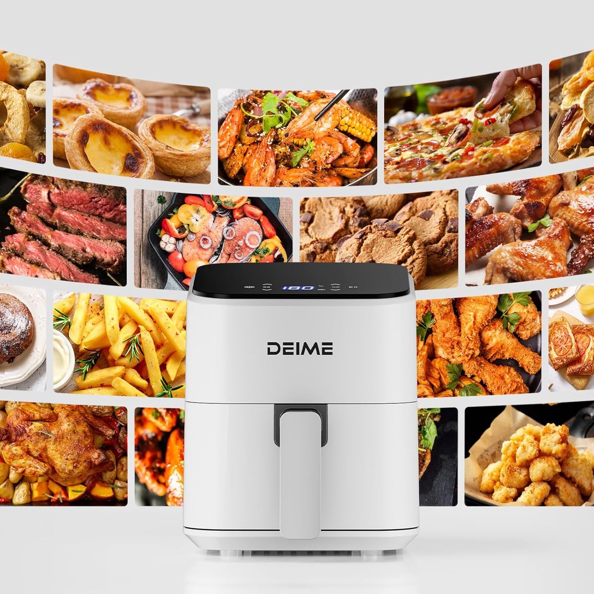 Compacte Airfryer 2,5L met Dubbele Lade - afbeelding 2