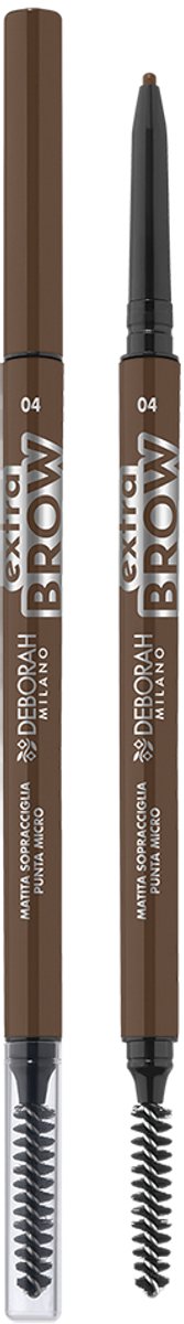 Deborah Milano 24Ore Brow Micropencil – 04 Brunette - Ultra‑Fijn Wenkbrauwpotlood Met Precisie‑Micropunt – Vult Wenkbrauwen Natuurlijk Op – Langhoudende, Gepigmenteerde Formule – Inclusief Borsteltje Voor Perfecte Vorm En Natuurlijke Look