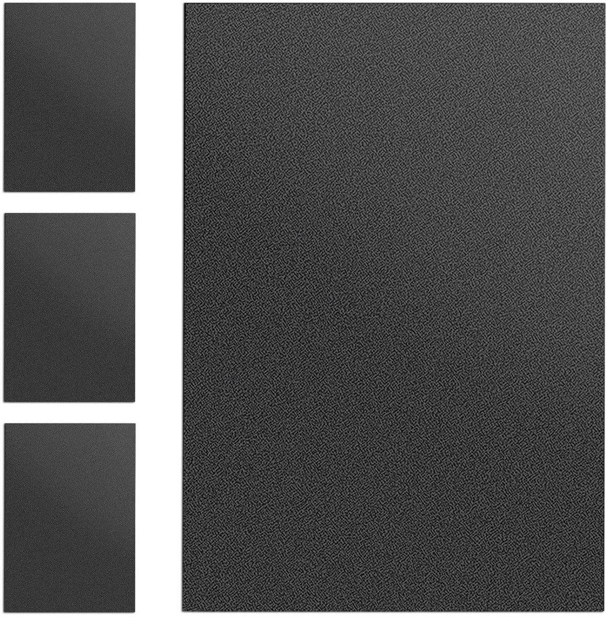 Platen van ABS-kunststof, 30 x 20 cm, mat oppervlak, 4 stuks, snijbaar, zwart