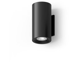 Calex Wandlamp Up & Downlight Valmer - Geïntegreerde LED - Oplaadbaar - IP44 Spatwaterbestendig - Geschikt voor Binnen en Buiten - Cilindervorm - Zwart