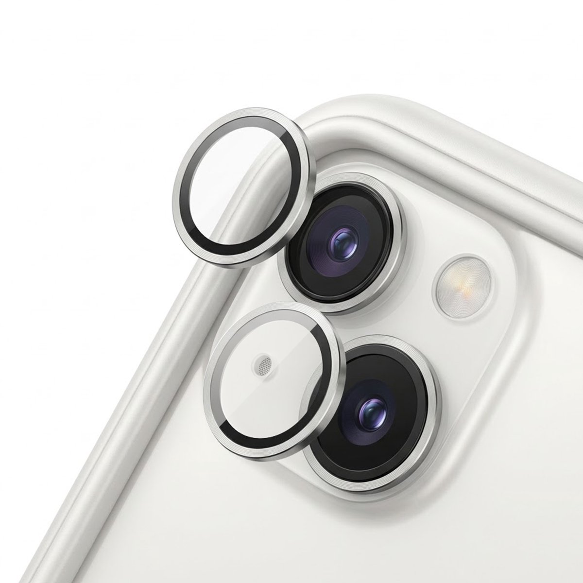 Rhinoshield, Kamerlensbeschermer Geschikt voor Apple iPhone 13 / 13 Mini, krasbestendig, Zilver