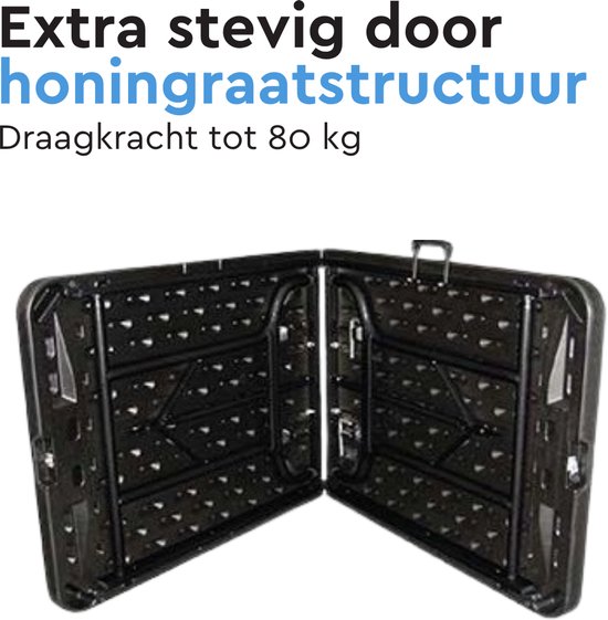 BRASQ Inklapbare Vouwtafel Zwart - 120x60x74cm - Campingtafel - Klaptafel - Inklapbaar - Weerbestendig van Merkloos — afbeelding 3