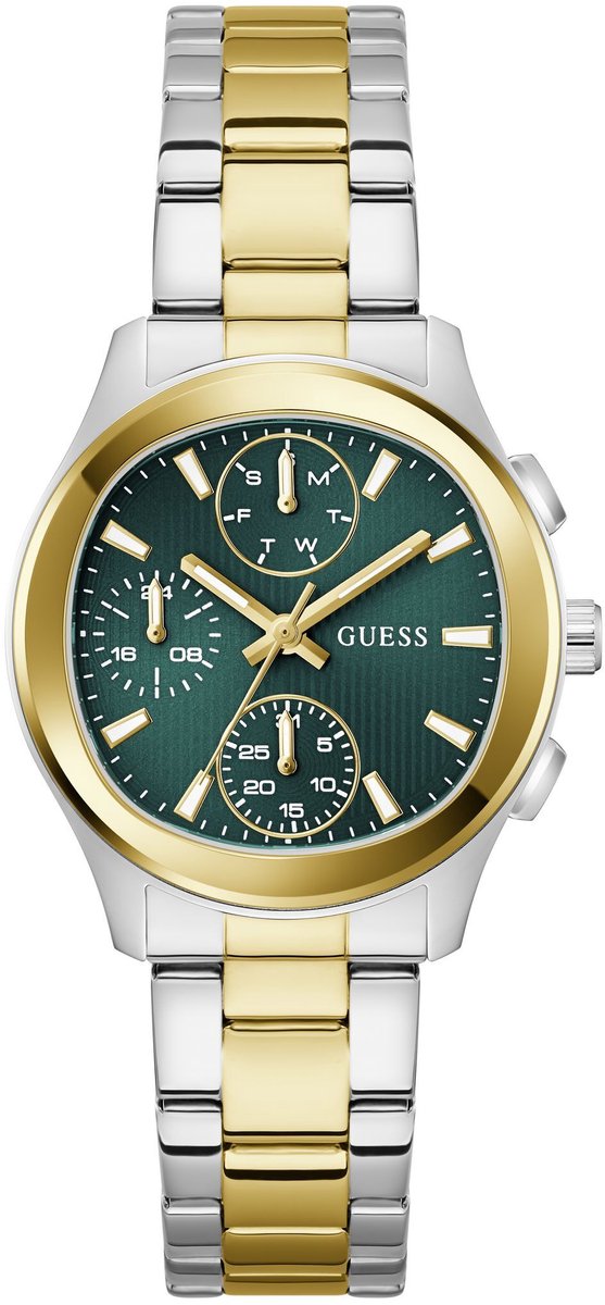 Guess Birdie Quartz Analoog Horloge Tweekleurig En Groen Kast: 100% Roestvrij Staal | Armband: 100% Roestvrij Staal 36 mm GW1031L2, GW1031L3, GW1031L4, GW1031L5, GW1031L6