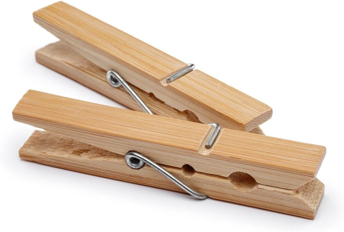 Houten Haringen - Wasknijpers - Kleding Droger - Duurzaam Hout - 60 Stuks - Natuurlijk