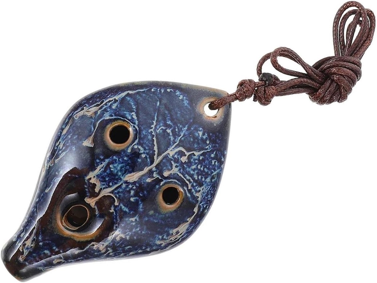Ocarina Instrument - Muziekfluit - Muziek Maken - 6-Gats Keramiek - 15x10x10cm - Natuurlijk