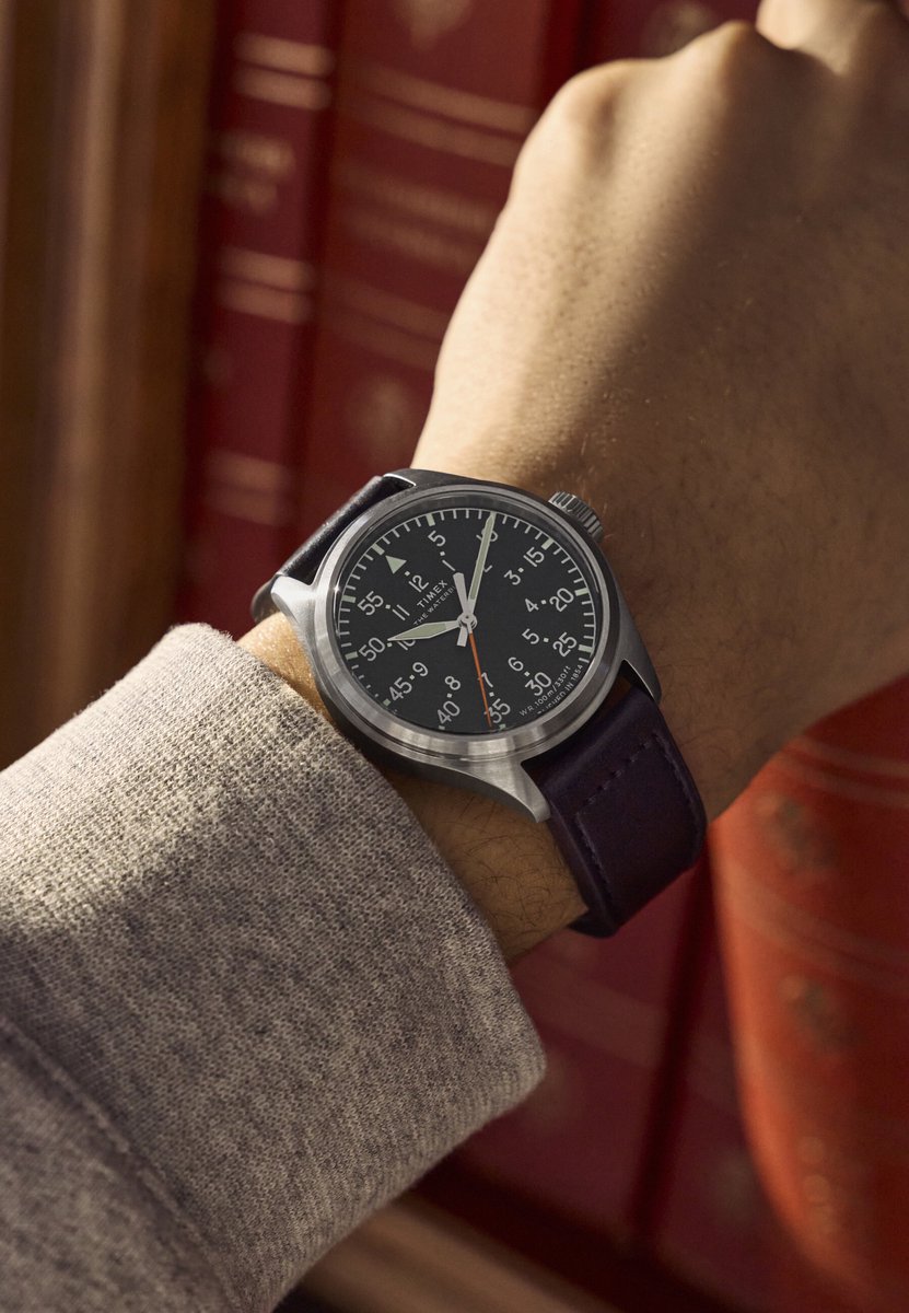Timex Waterbury Ace Quartz Analoog Horloge Zwart Kast: 100% Roestvrij Staal | Armband: 100% Leer 41 mm TW2Y70400AJ