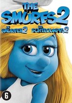 De Smurfen 2 DVD cover met een Smurf met blonde haren en een witte muts.