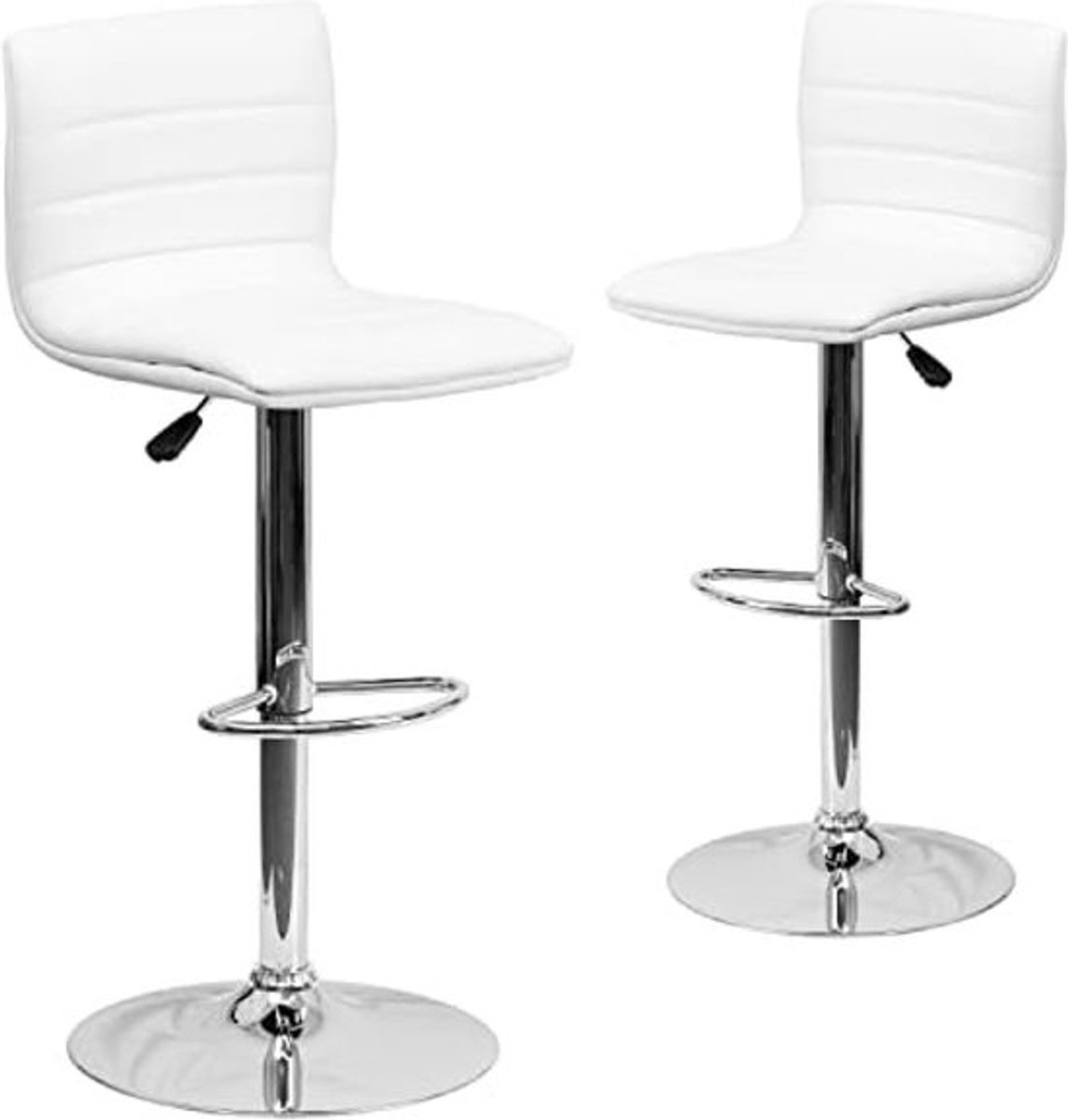Verstelbare Hoogte Bar Stoel Met Chromen Basis 2 Pack Wit