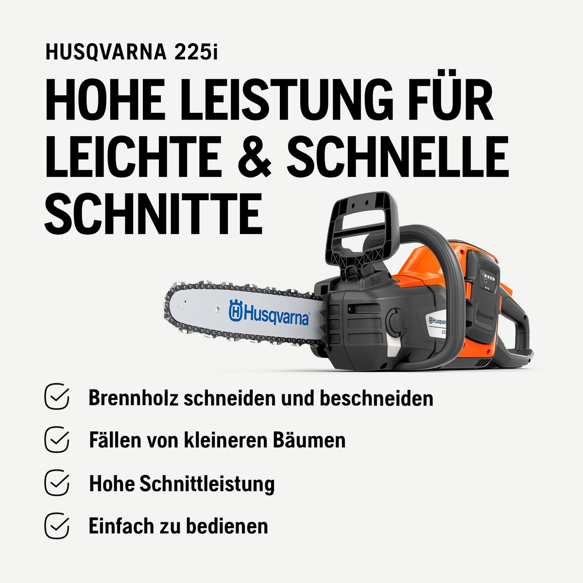 Husqvarna 225i Battery Chainsaw