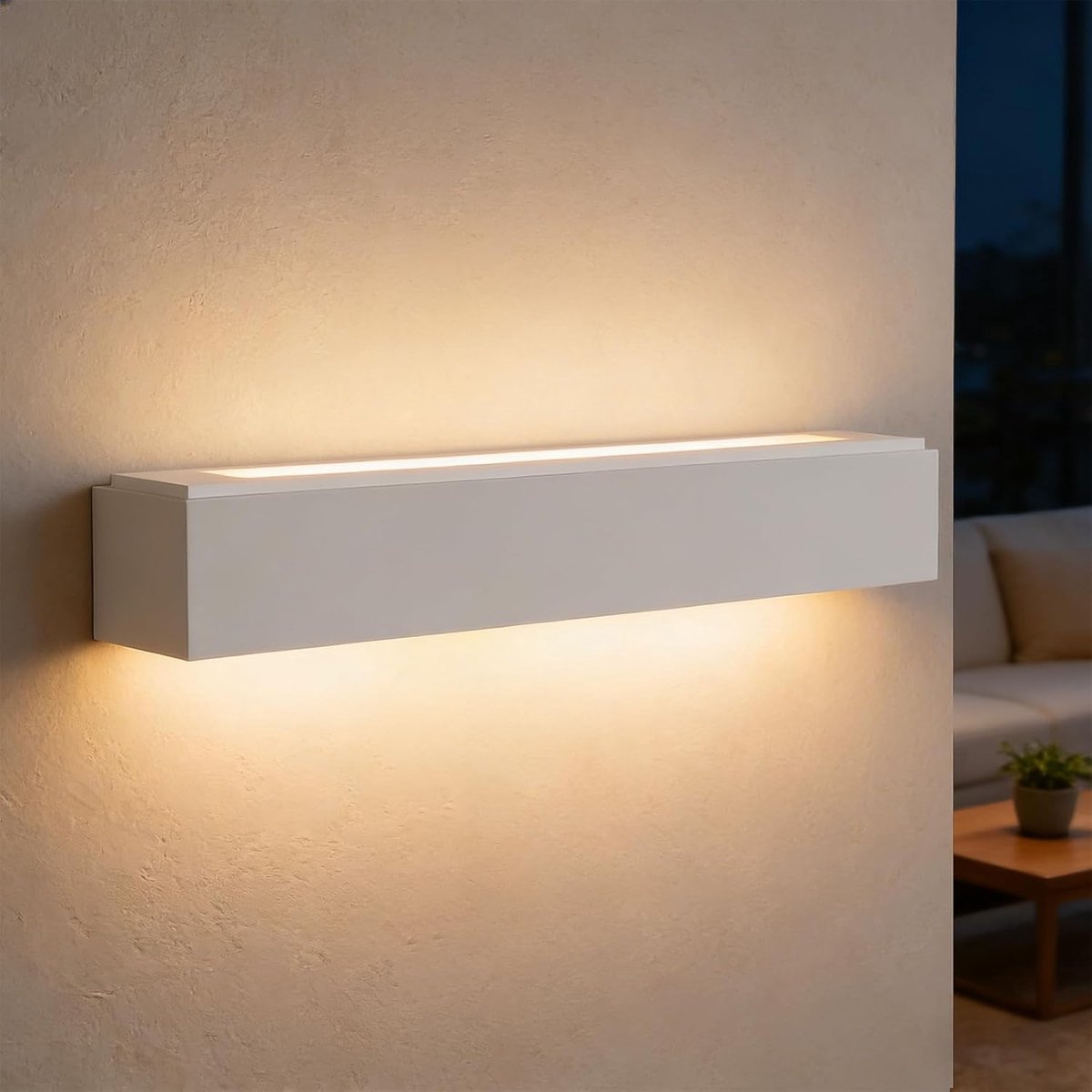 Wandlamp Binnen - Up Down Lamp - Hal Verlichting - Modern Gips Ontwerp - 52CM Lengte - Wit