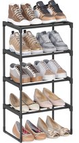 SONGMICS - Schoenenrek - Schoenenrek met 4 Niveaus - Stapelbaar - Geschikt voor 4-8 Paar Schoenen