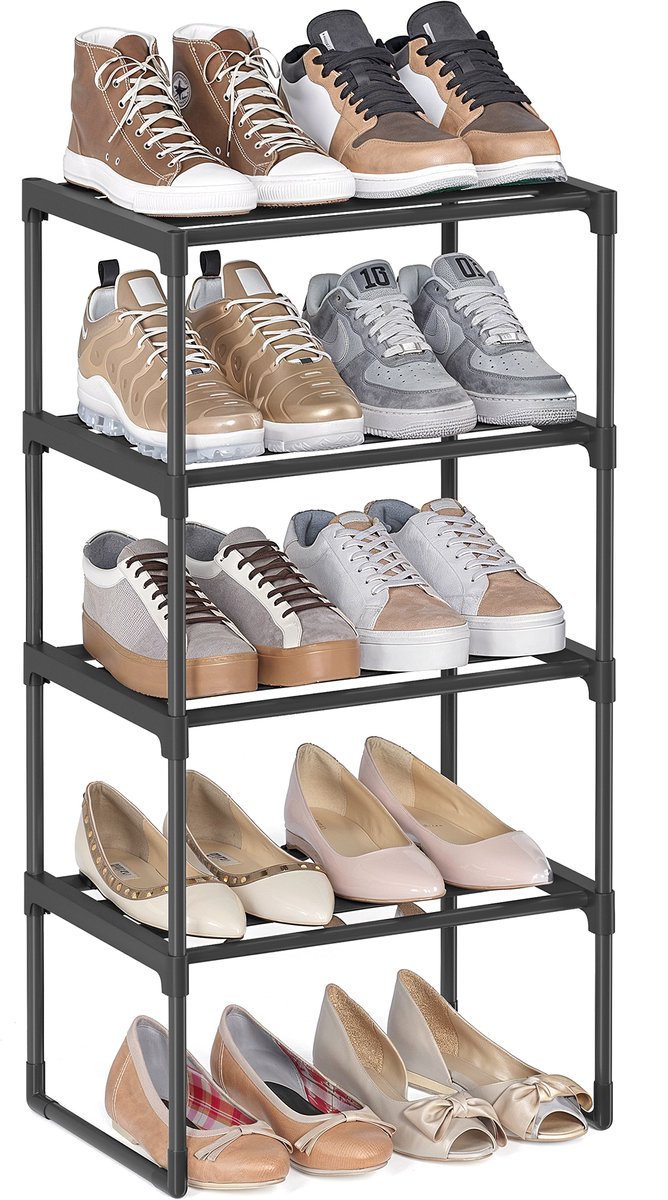 SONGMICS - Schoenenrek - Schoenenrek met 4 Niveaus - Stapelbaar - Geschikt voor 4-8 Paar Schoenen