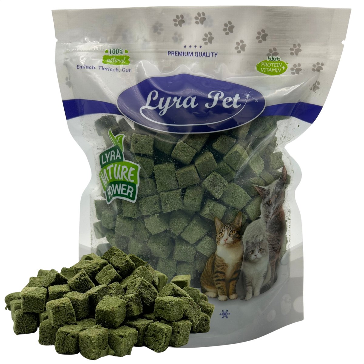 200 g Lyra Pet® gevriesdroogde kattengrasblokjes