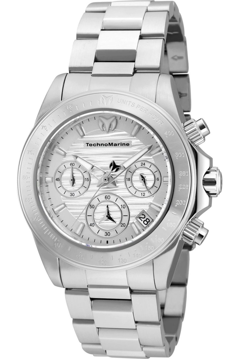 TechnoMarine Manta TM-219009 Dames Horloge - Waterdicht - Analoog - Quartz Uurwerk - Roestvrij Staal met witte Wijzerplaat - 38mm