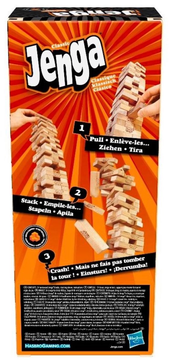 Klassieke Jenga Blokken van echt hardhout Stapeltorenspel voor kinderen vanaf 6 jaar 1 of meer spelers — afbeelding 13