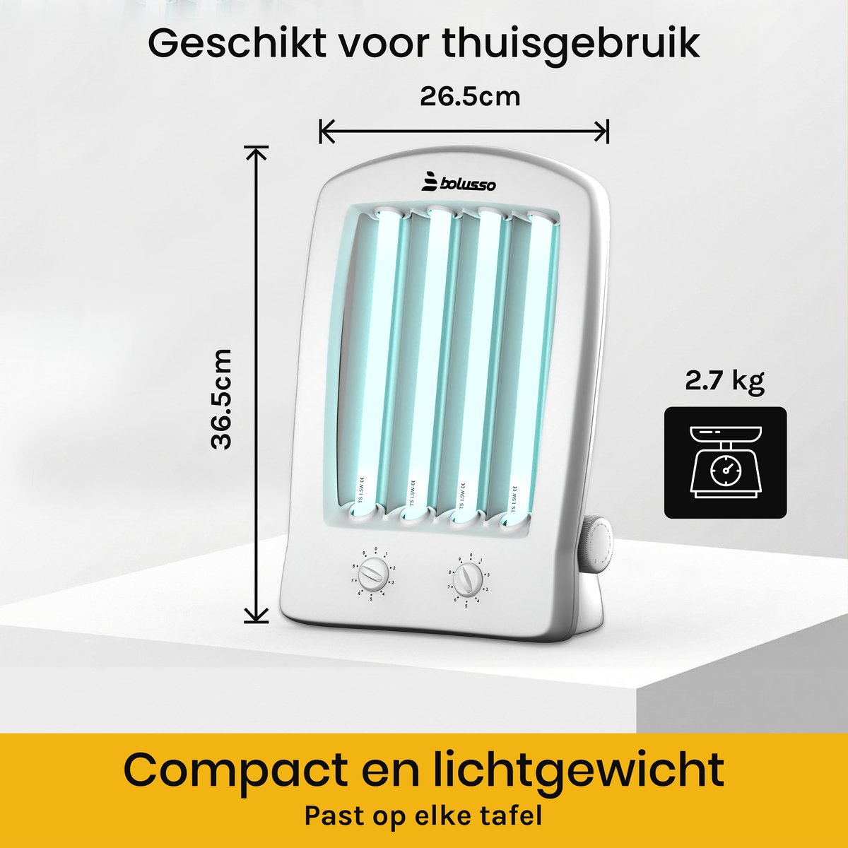 Bolusso Gezichtsbruiner - Gelaatsbruiner incl. 2x Zonnebank Bril - Voor Gezicht en Decolleté - Solarium - Mini Zonnebank - Zelfbruiner Gezicht - Zonnehemel - 2 Kiepstanden – foto 8